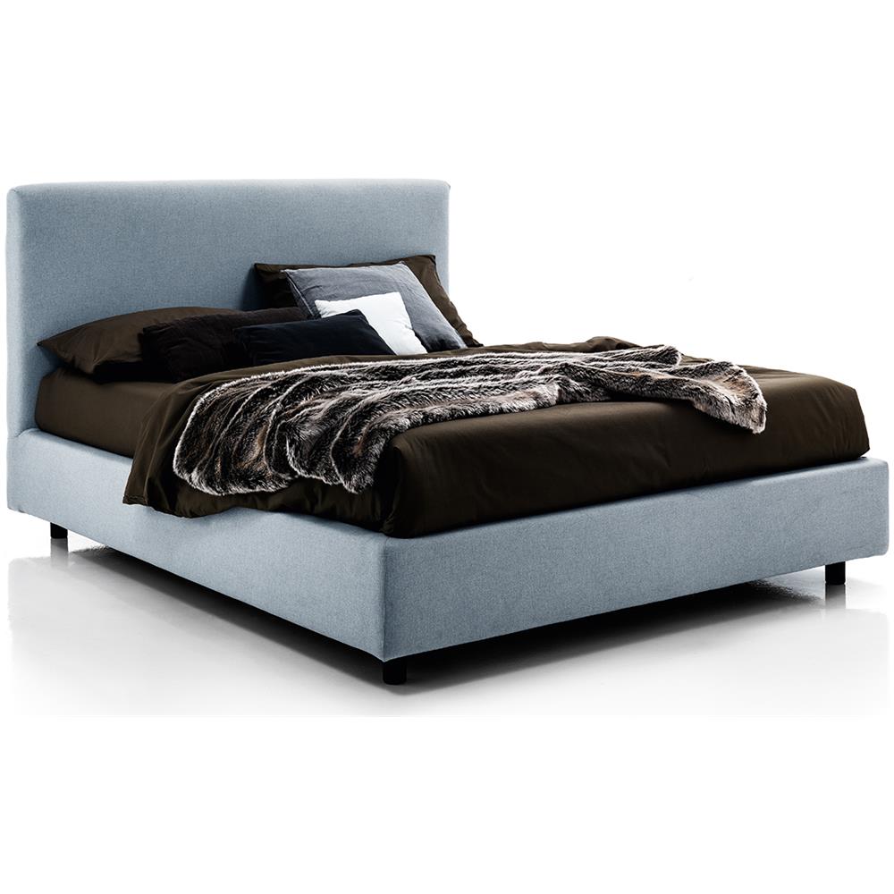 Letto Matrimoniale, Modello Lima Unisce Il Cocetto Di Semplicita Ed Eleganza, Rete Da 180x200 Cm Con Doghe In Legno, Box Contenitore, Tessuto Giroletto Sfoderabile, Made In Italy - Foto 1