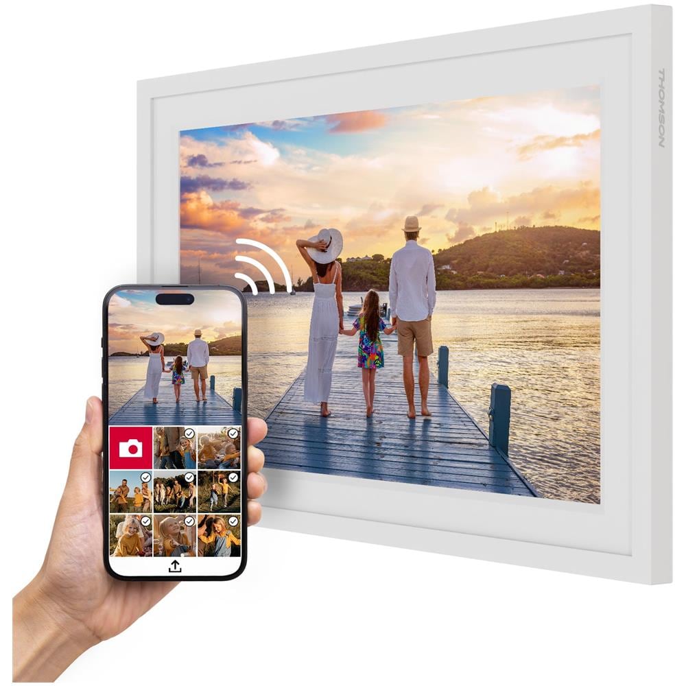 F10W cornice per foto digitali Bianco 25,6 cm (10.1") Touch screen Wi-Fi - Foto 5