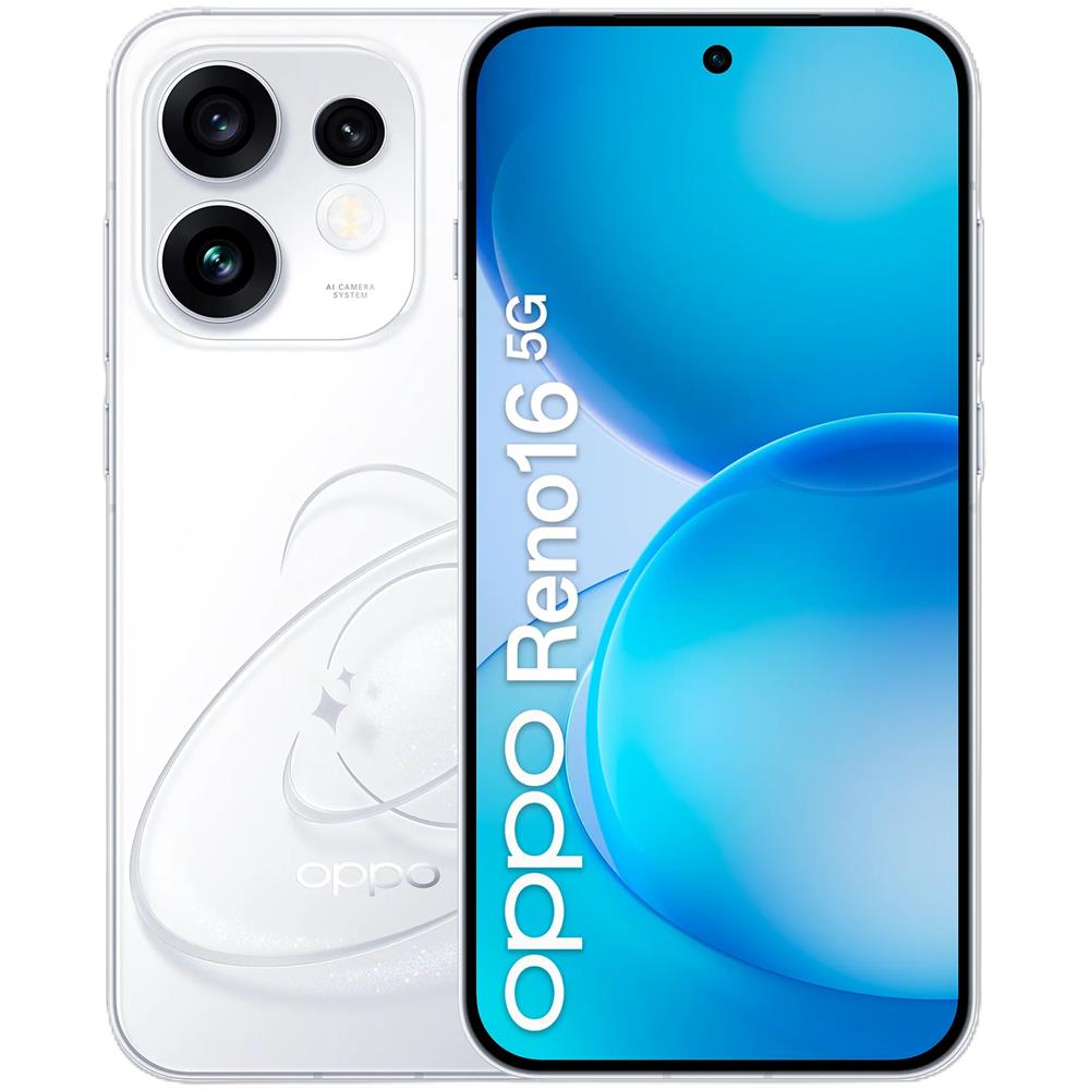 Reno16 5G Box 512GB 8GB Ram Display 6.32" Amoled 120Hz Main Camera 50+50+50MP Selfie 50MP DualSim (nano+eSim) Snapdragon 7Gen4 6000mAh Pop White con Magnetic Case + SuperVOC 80W Power Adapter - Foto 1