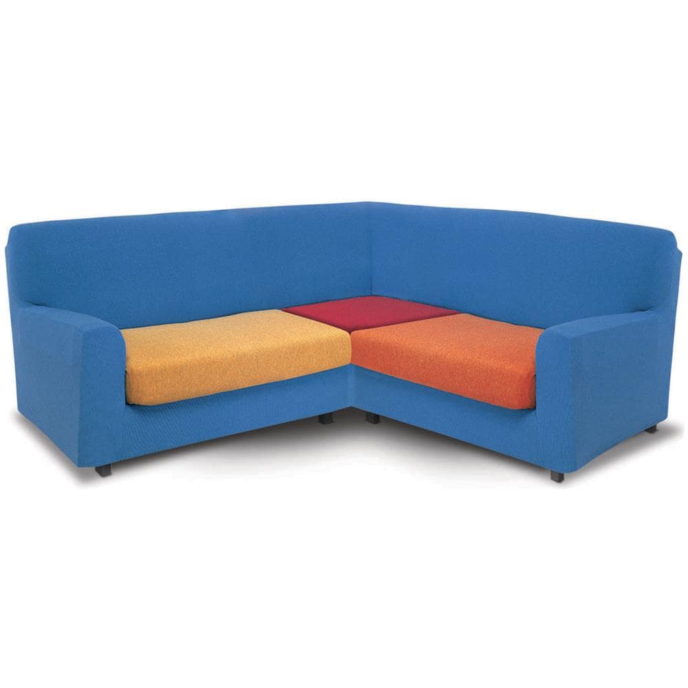 Copridivano Angolare Elasticizzato Made In Italy Modello Fashion L.T 5 Posti Blu - Foto 2
