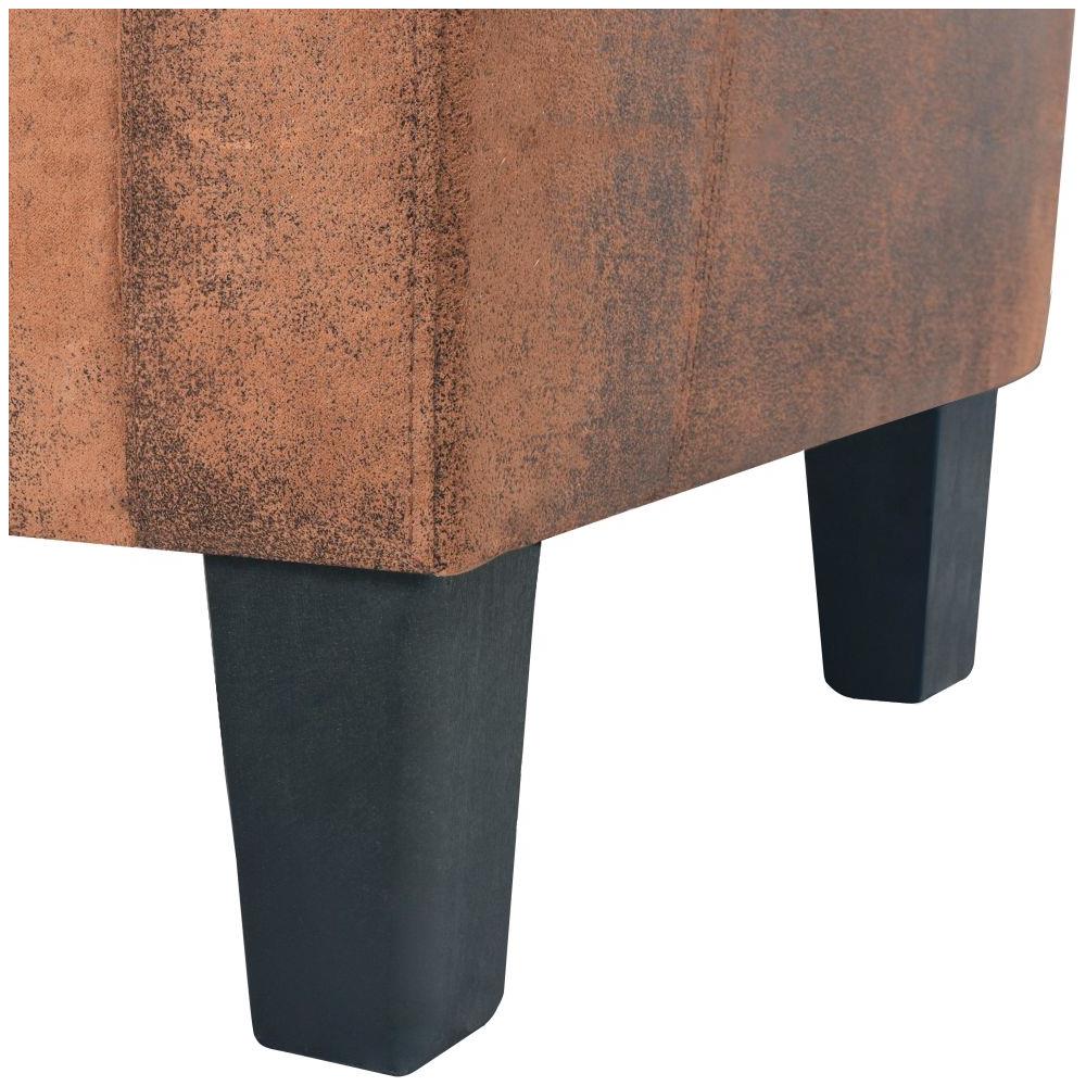 Divano A 2 Posti In Camoscio Artificiale Marrone - Foto 7