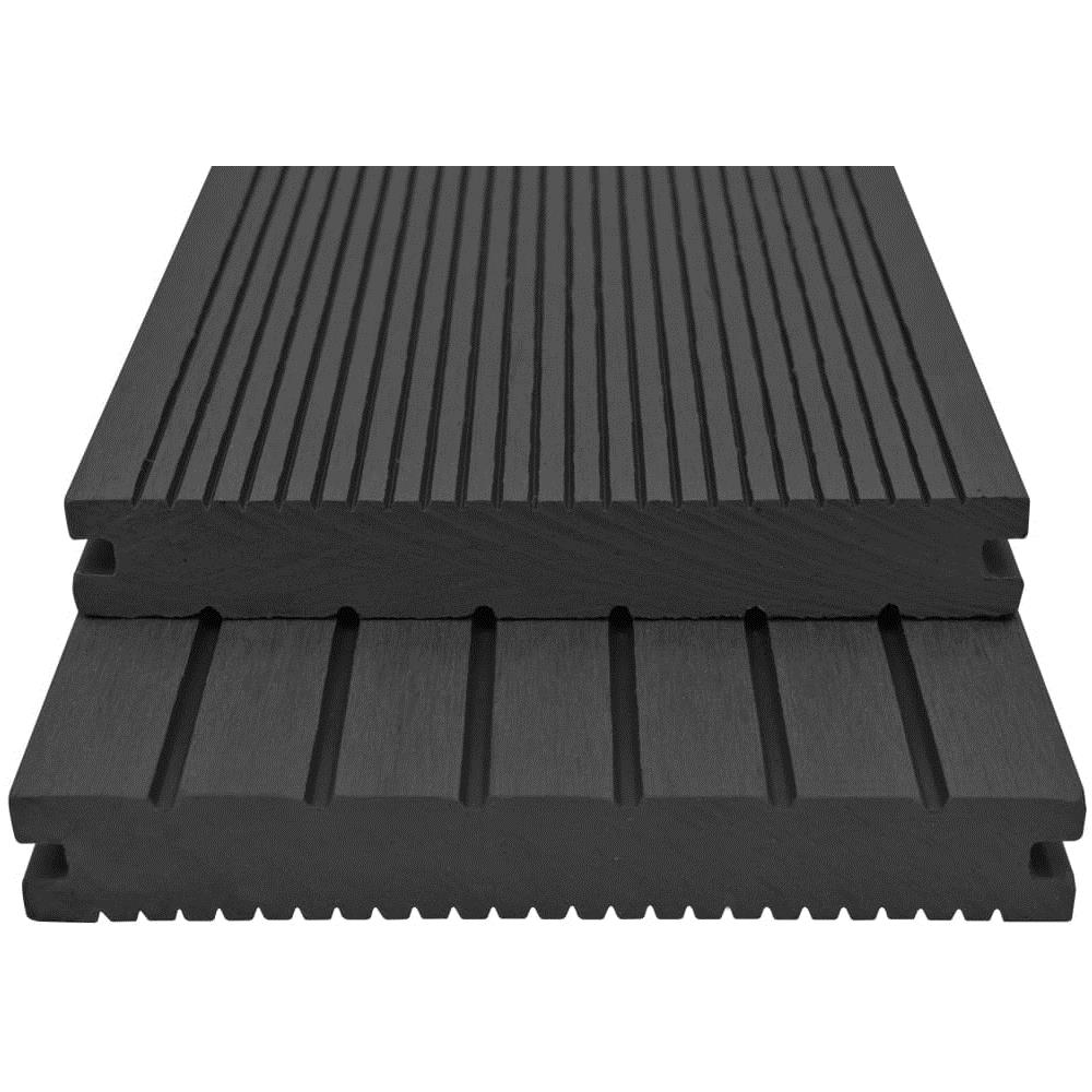 Pavimento Per Esterni In Wpc Pieno Accessori 10 M² 2,2 M Nero - Foto 2