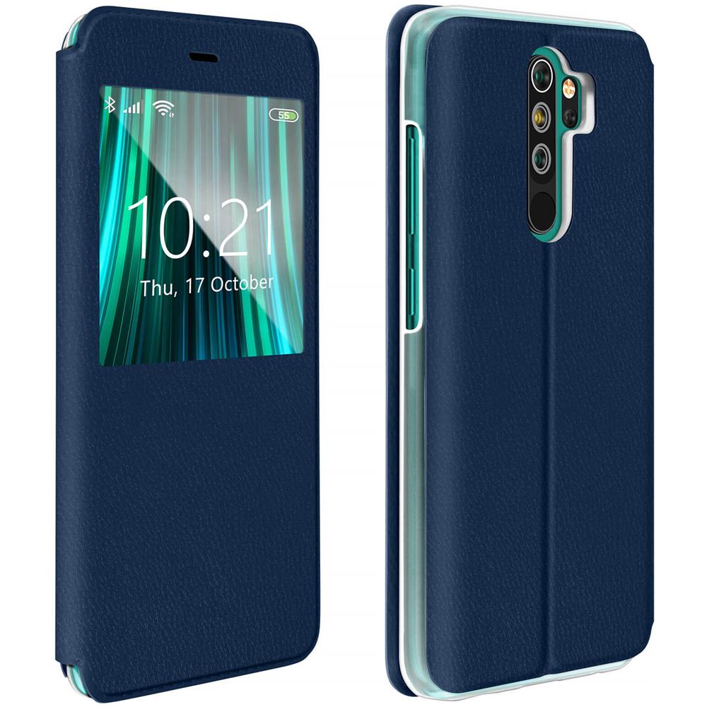 Custodia Xiaomi Redmi Note 8 Pro Sportellino Finestra Funzione Supporto Blu - Foto 1