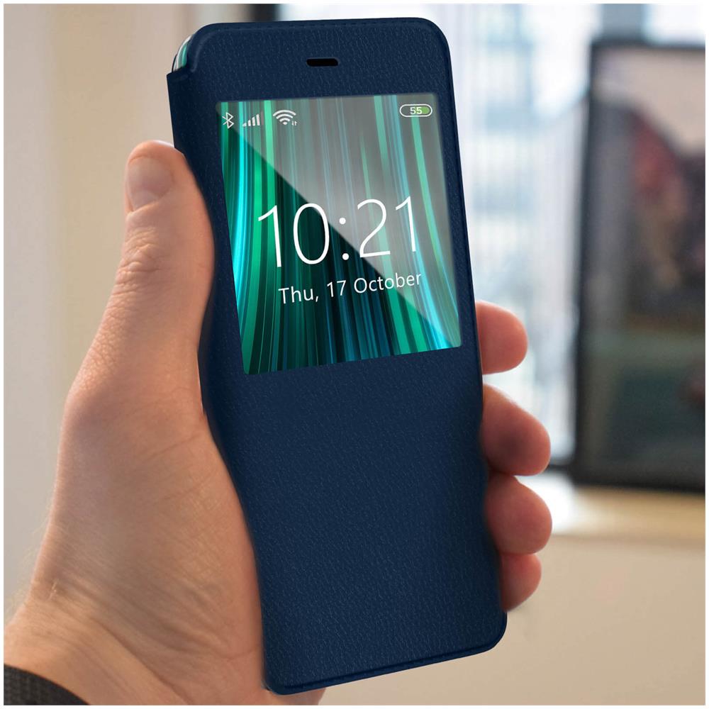 Custodia Xiaomi Redmi Note 8 Pro Sportellino Finestra Funzione Supporto Blu - Foto 2