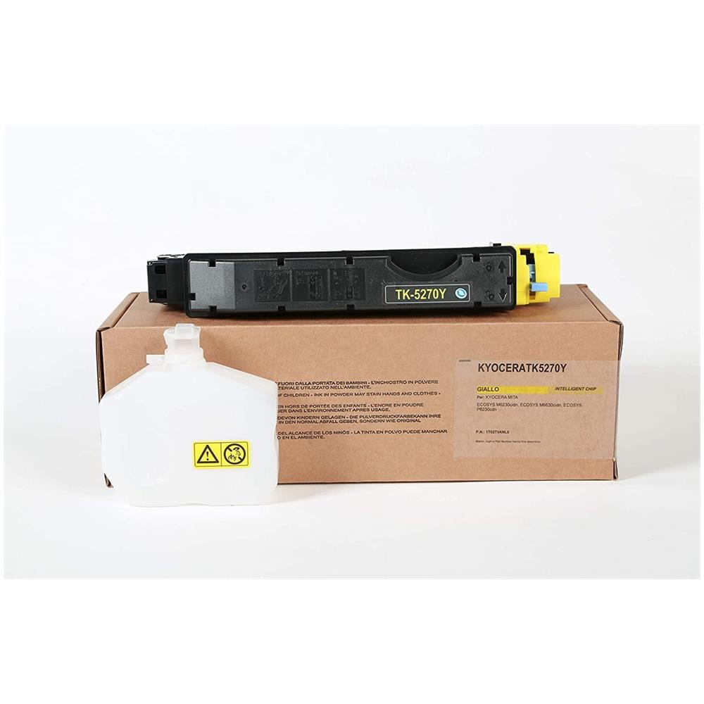 TONER COMPATIBILE -  Kyocera Tk-5270y Giallo 1t02tvanl0 Per Ecosys M6230cidn, Ecosys M6630cidn, Ecosys P6230cdn Fornito Di Intelligent Chip Capacità 6000 Copie Made In Italy - Foto 5