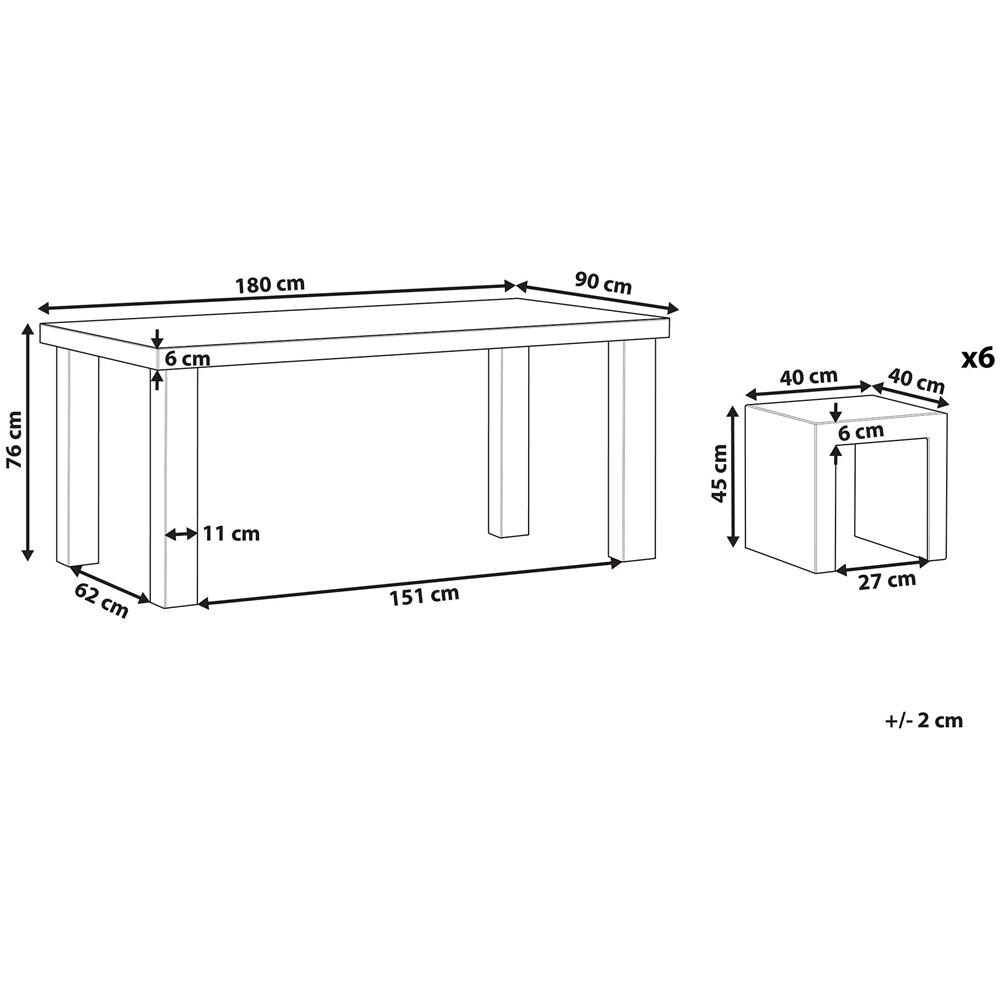 Set Da Giardino Tavolo In Cemento Grigio E 6 Sedie Taranto - Foto 2