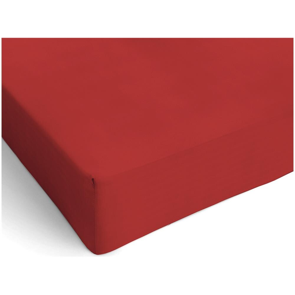 Lenzuolo Sotto Con Angoli In Microfibra - Matrimoniale 160/170 X 190/200 X 25 Cm - Rosso - Foto 1