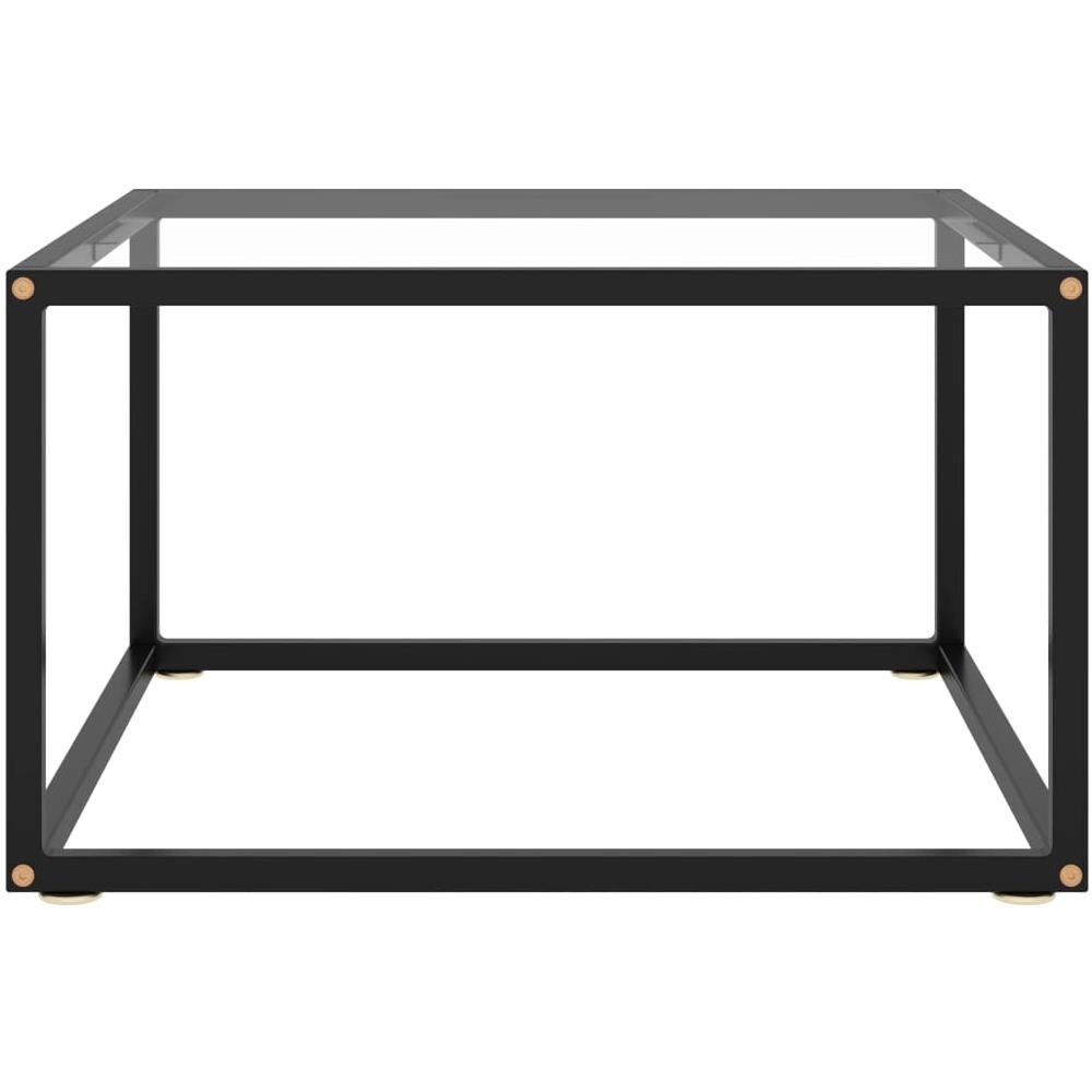 Tavolino Da T Nero Con Vetro Temperato 60x60x35 Cm - Foto 2