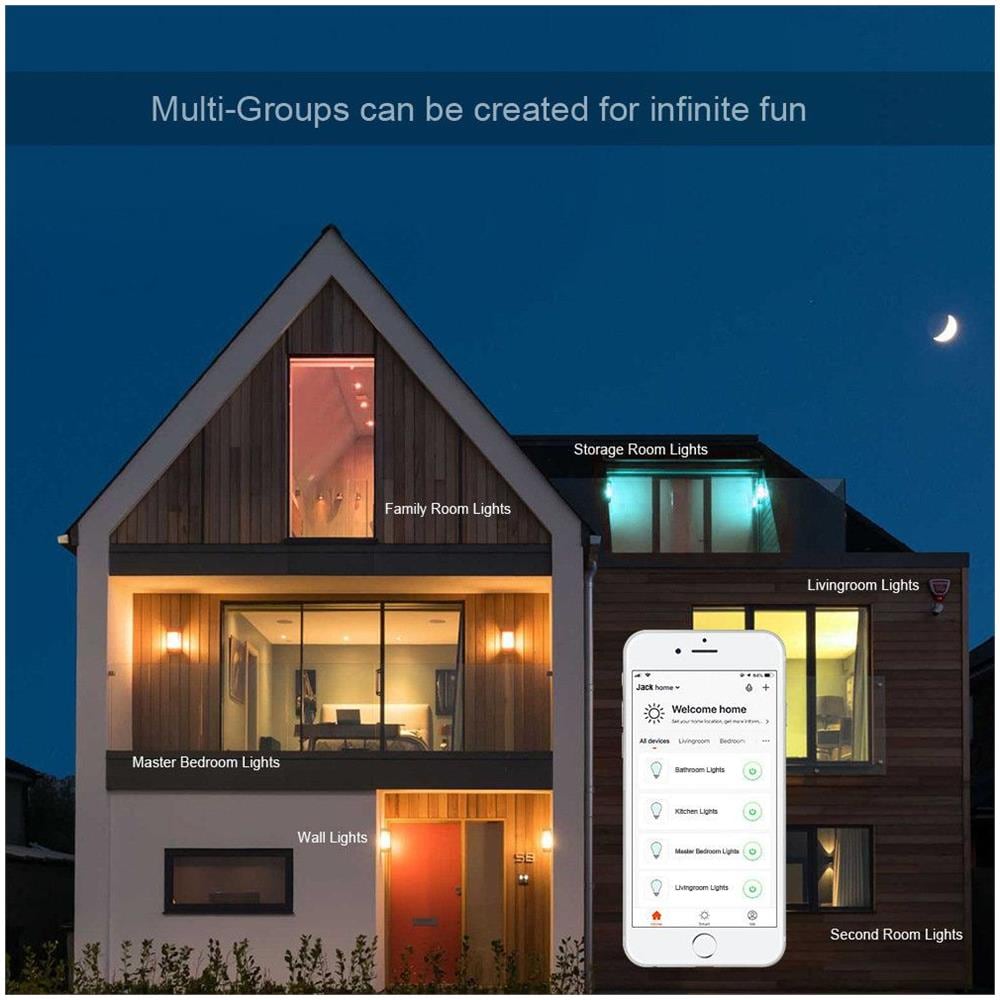 Lampada Ad Incandescenza Wifi Smart Led Rgb Multicolore E Dimmer 7.5w E27 White - Foto 2