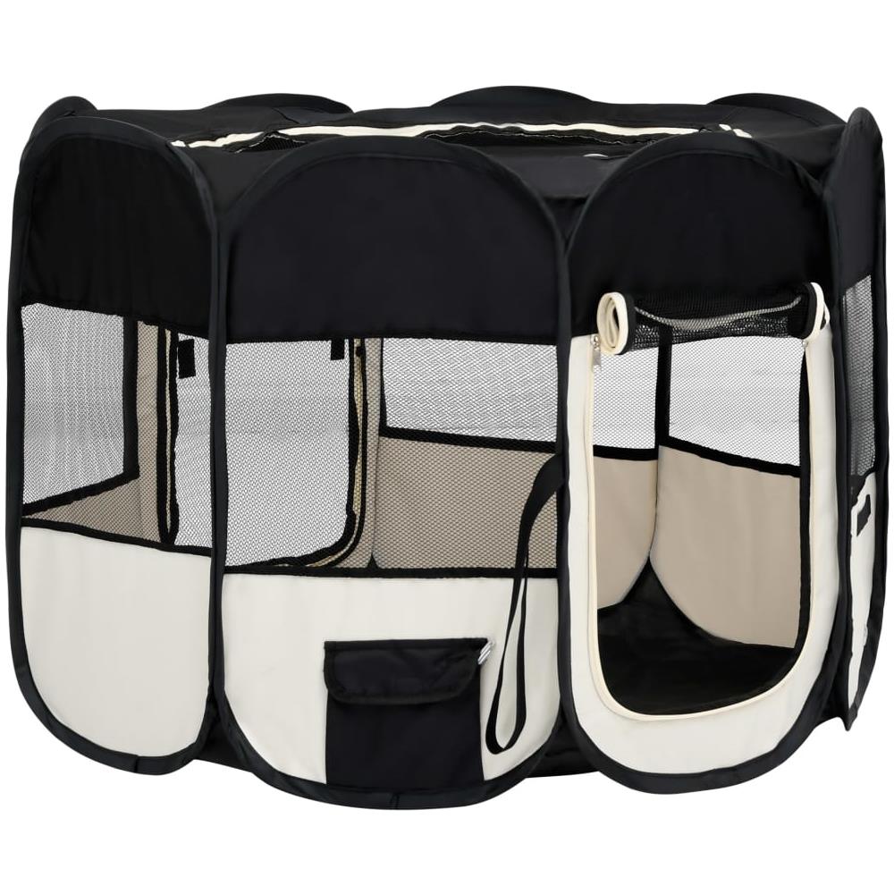 Box per Cani Pieghevole con Borsa Trasporto Nero 90x90x58 cm - Foto 2