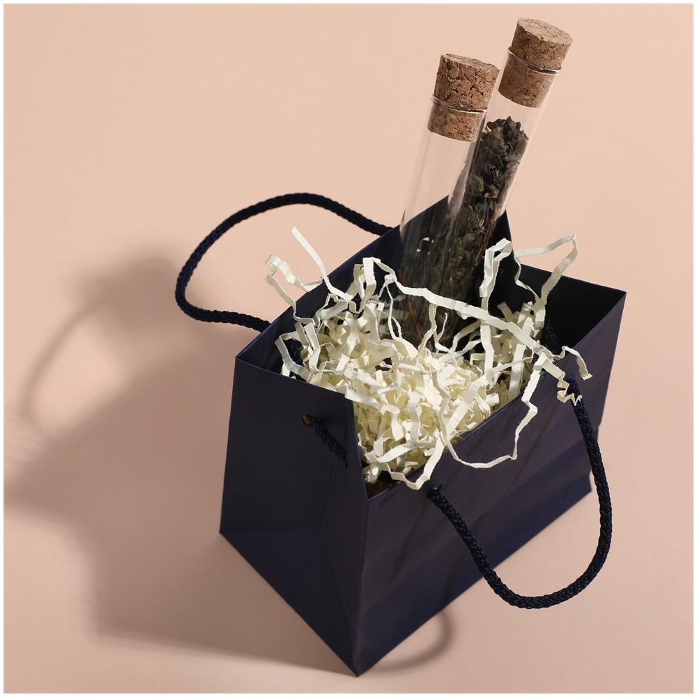 200g Cremoso Giallo Tagliuzzato Carta Kraft | Materiale Da Imballaggio Per Regalo Di Natale A Strisce | Viene In Borsa Blu - Foto 5