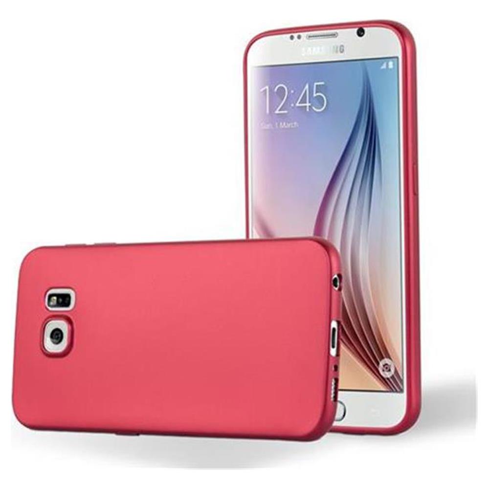 Custodia Compatibile Con Samsung Galaxy S6 In Rosso Metallico - Coperchio Protettivo In Silicone Tpu Flessibile - Foto 1