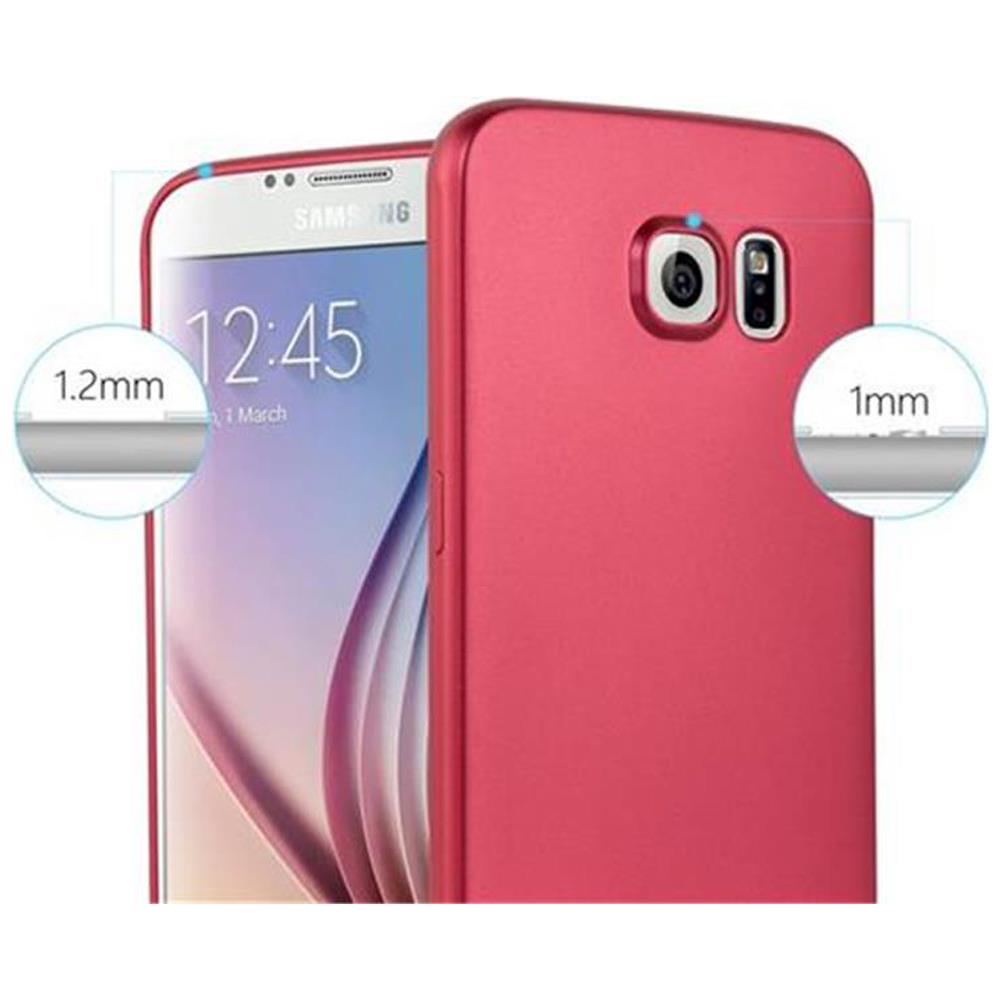 Custodia Compatibile Con Samsung Galaxy S6 In Rosso Metallico - Coperchio Protettivo In Silicone Tpu Flessibile - Foto 7