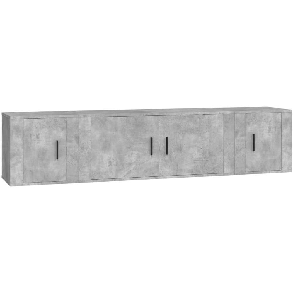 Set Di Mobili Porta Tv 3 Pz Grigio Cemento In Legno Multistrato - Foto 2