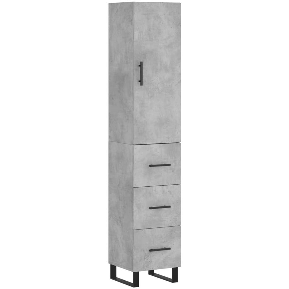 Credenza Grigio Cemento 34,5x34x180 Cm In Legno Multistrato - Foto 2