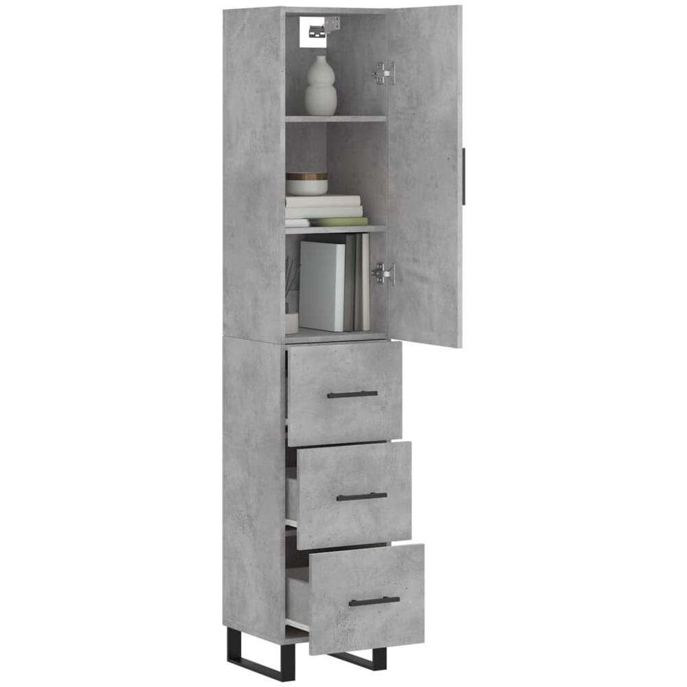 Credenza Grigio Cemento 34,5x34x180 Cm In Legno Multistrato - Foto 3