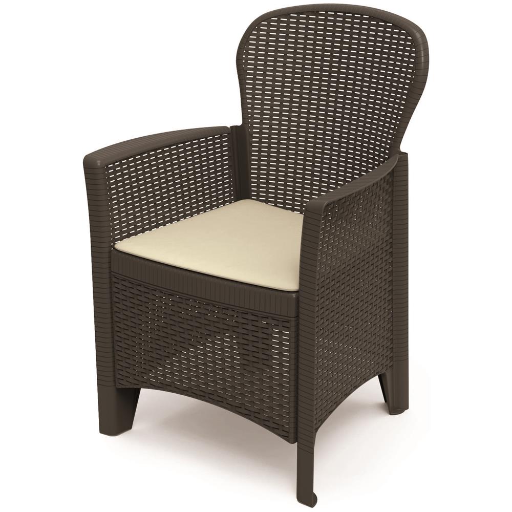 Sedia Da Esterno Como, Seduta Da Giardino, Poltrona Outdoor Effetto Rattan, 100 % Made In Italy, 60x58h89 Cm, Antracite - Foto 1