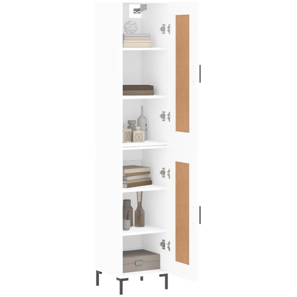 Credenza Bianca 34,5x34x180 Cm In Legno Multistrato - Foto 3