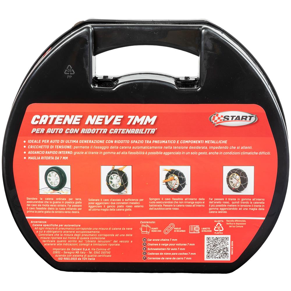 Set Di 2 Pezzi Catene Da Neve - 7 Millimetri - Gruppo 60 - Massima Aderenza E Sicurezza Con Sistema Di Tensionamento - Omologazione Onorm V5117 - Foto 3