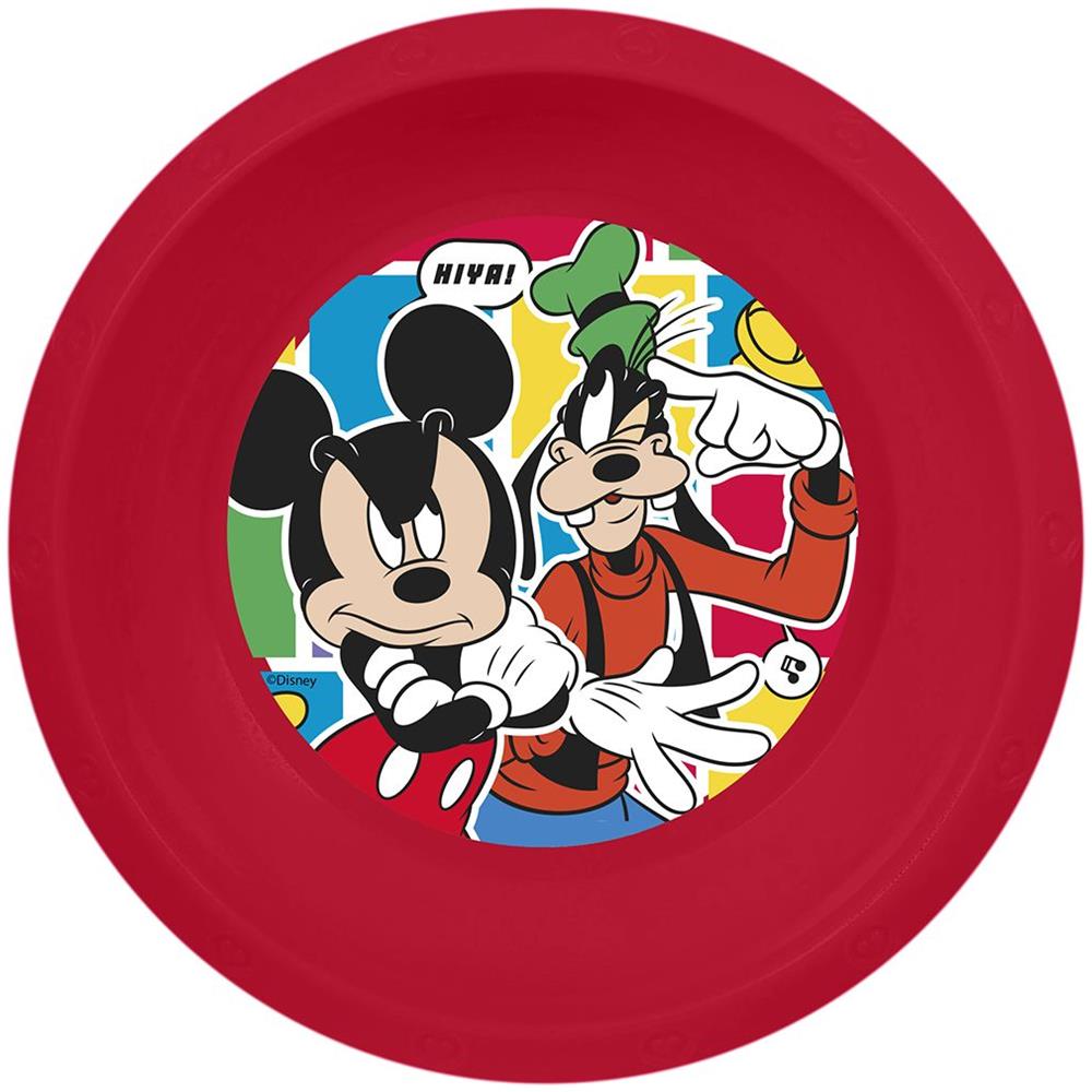 Disney Ciotola Rossa Per Bambini In Plastica Mickey Mouse Resistente Agli Urti Accidentali E Riutilizzabile - Foto 1