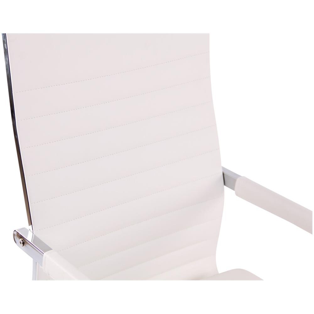 Sedia Elegante da Ufficio Amadora in Similpelle I Poltrona Studio Ergonomica con Rotelle I Sedia Pc con Braccioli Regolabile E Girevole Bianco - Foto 5