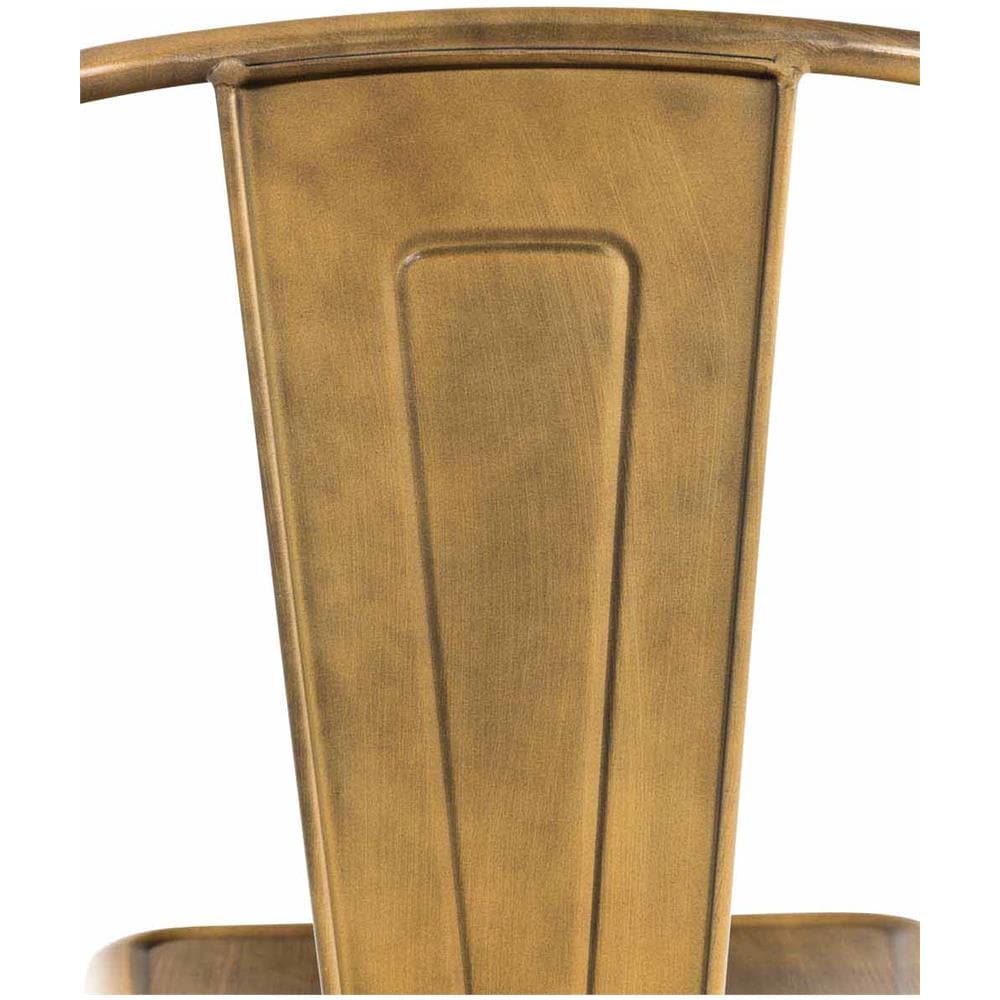 Sedia Impilabile in Metallo Benedikt - Sedia Bar o Cucina Stile Industria - Sedia Pranzo Design Scandinavo Laccata con Alto Schienale I Altezza Seduta 46 cm I Portata Max 200 kg Oro - Foto 4