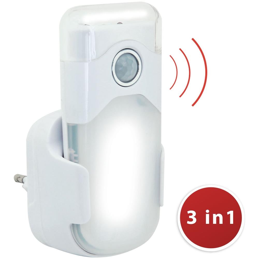 Punto Luce Con Pir + Luce Anti Black Out + Torcia Led Spina Orizzontale Europea - Foto 5