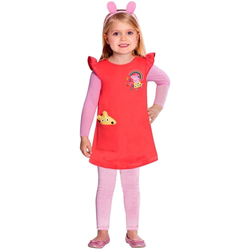 Amscan - Costume Vestito Peppa Pig Bambina - Taglia: 2-3 Anni (86-94 Cm)  - Foto 2