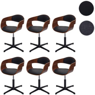 Mendler Set 2 Sedie Girevoli HWC-A60 | Design Moderno In Ecopelle Nera | Girevoli 360° Con Imbottitura Spessa