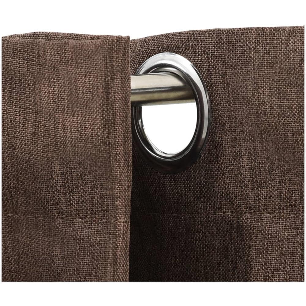 Tende Oscuranti Effetto Lino Con Occhielli 2pz Talpa 140x225cm - Foto 4