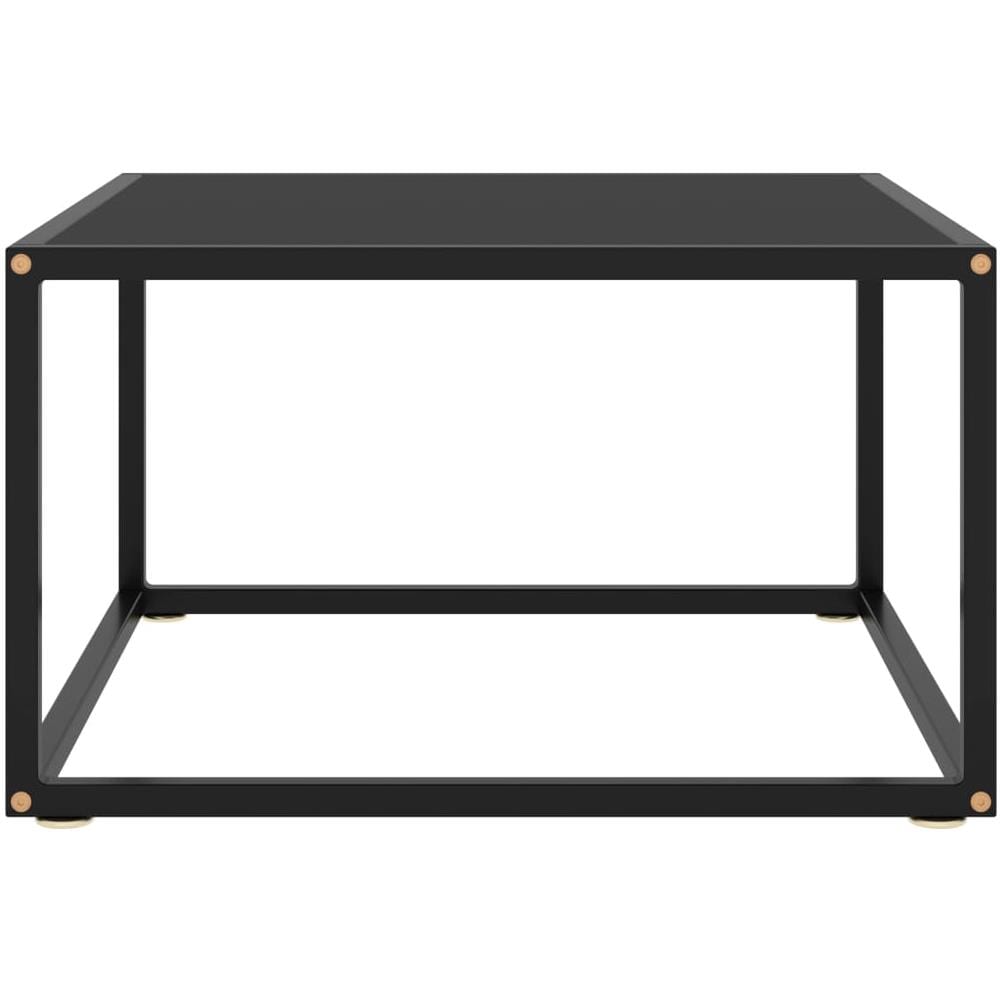 Tavolino Da T Nero Con Vetro Nero 60x60x35 Cm - Foto 2