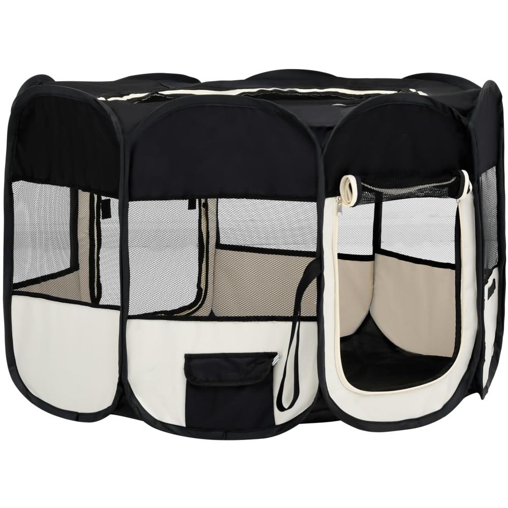 Box per Cani Pieghevole con Borsa Trasporto Nero 110x110x58 cm - Foto 2