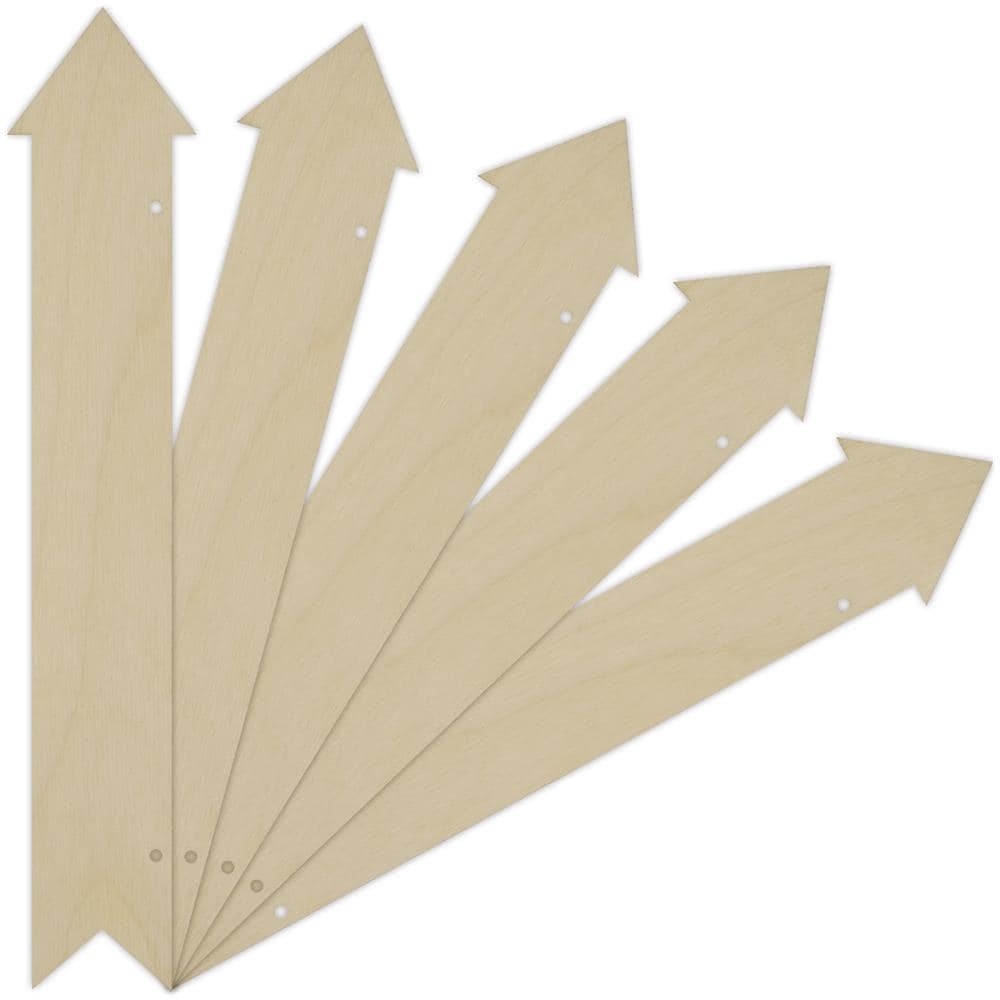5 X Frecce Pendenti Grandi Freccette | Ritagli In Legno Compensato | 30 X 6 - 4,5 Cm | Liscie, Non Verniciate | Perfette Per Dipingere, Decorare, Decoupage O Come Regalo - Foto 1