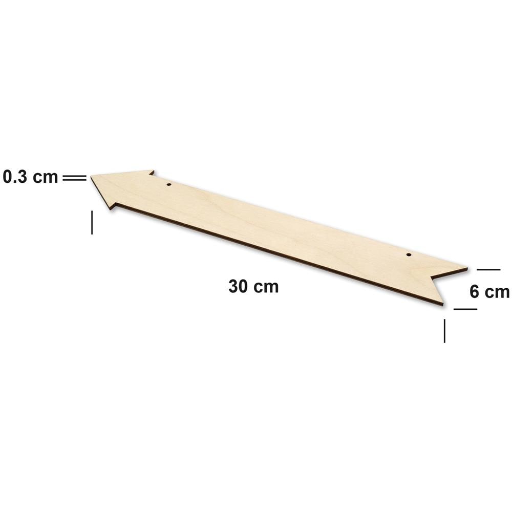 5 X Frecce Pendenti Grandi Freccette | Ritagli In Legno Compensato | 30 X 6 - 4,5 Cm | Liscie, Non Verniciate | Perfette Per Dipingere, Decorare, Decoupage O Come Regalo - Foto 5