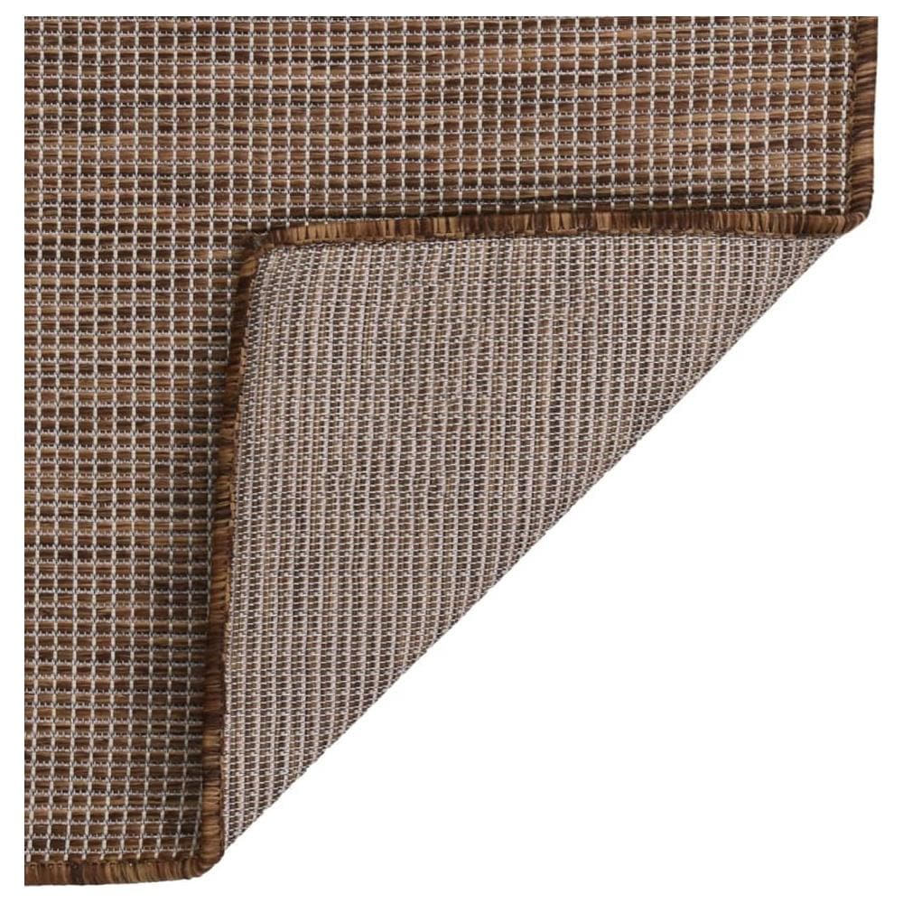 Tappeto Da Esterni A Tessitura Piatta 100x200 Cm Marrone - Foto 2