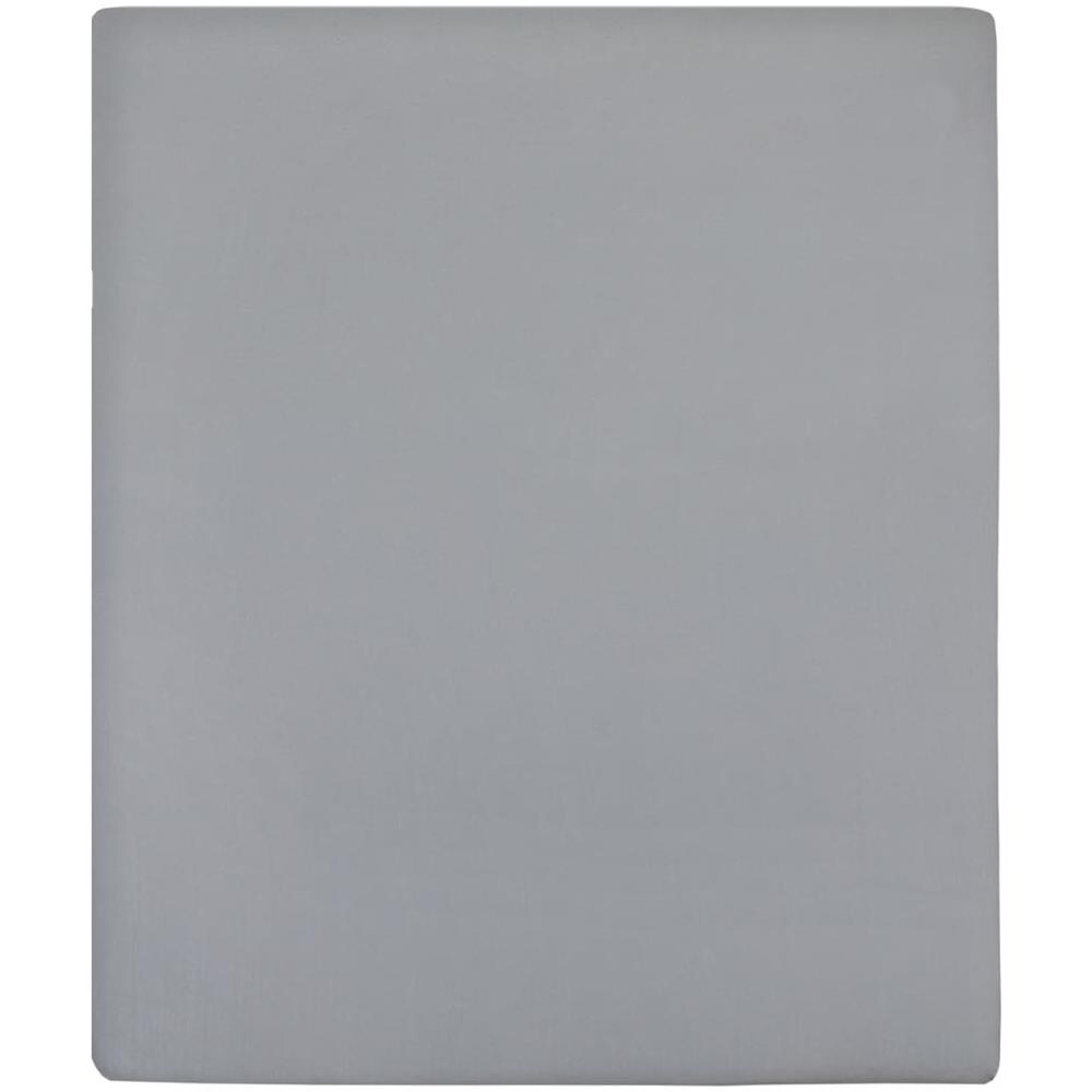 Lenzuolo Con Angoli Jersey Grigio 140x200 Cm Cotone - Foto 2