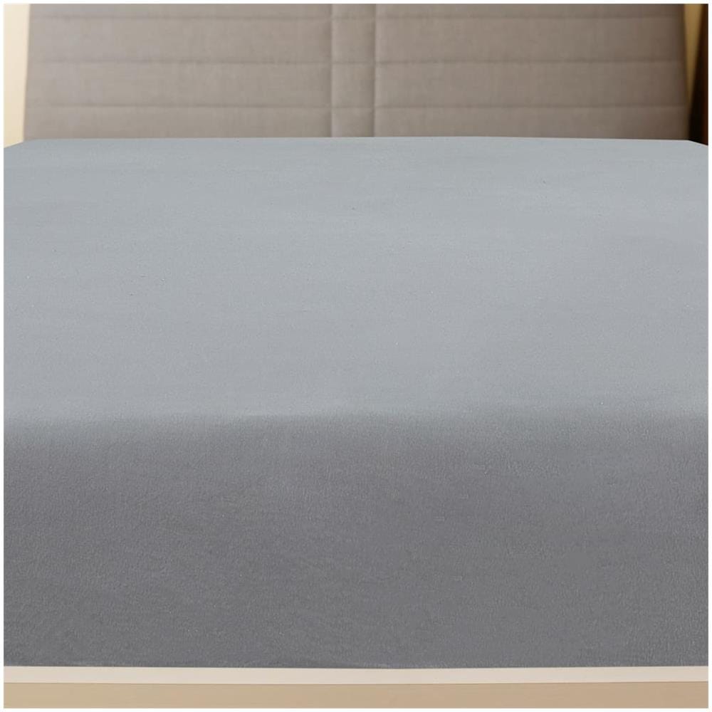 Lenzuolo Con Angoli Jersey Grigio 140x200 Cm Cotone - Foto 3