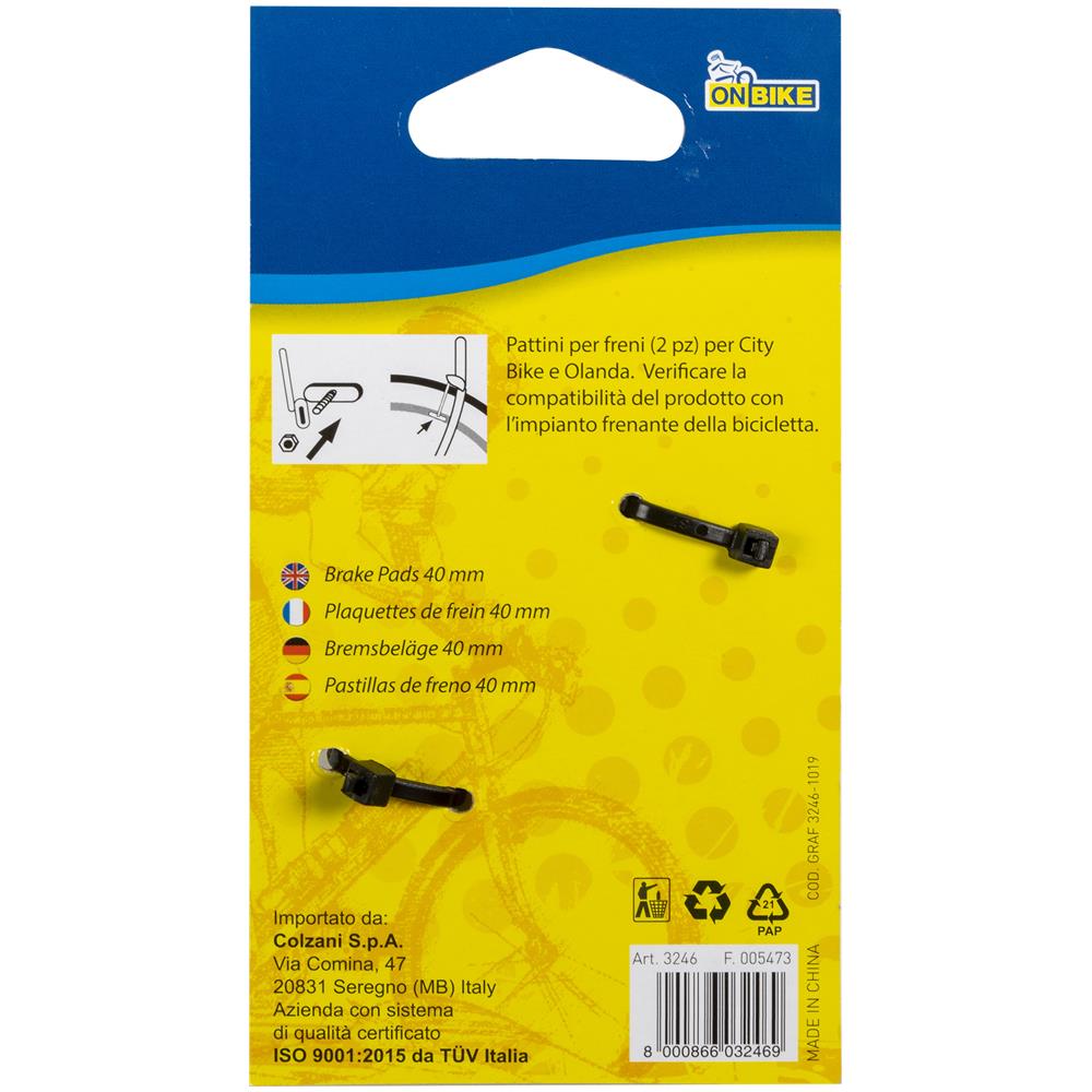 Pattini Freno 40 Mm 2pz. Ciclo Sport - Foto 3
