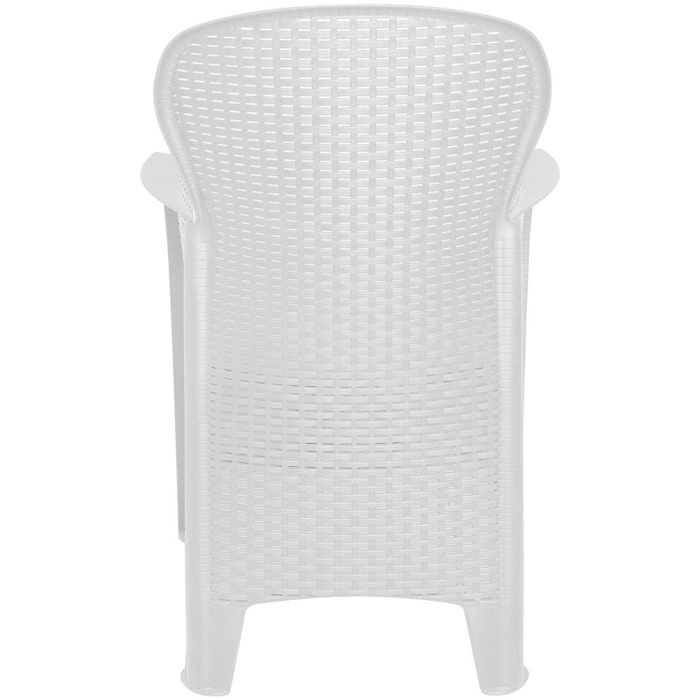 Sedia Da Esterno Como, Seduta Da Giardino, Poltrona Outdoor Effetto Rattan, 100 % Made In Italy, 60x58h89 Cm, Bianco - Foto 4
