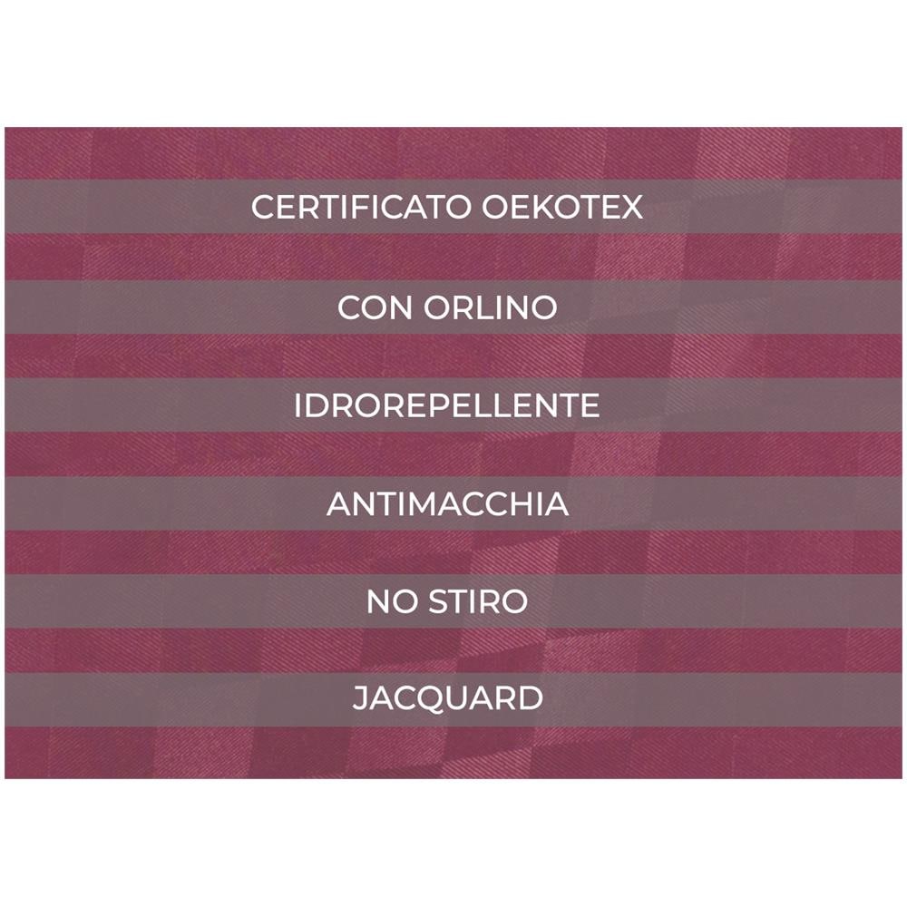 Tovaglia Cucina Soggiorno Antimacchia Idrorepellente Jacquard In Mod. Scaccomatto Bordeaux 140x140cm Bordeaux - Foto 2