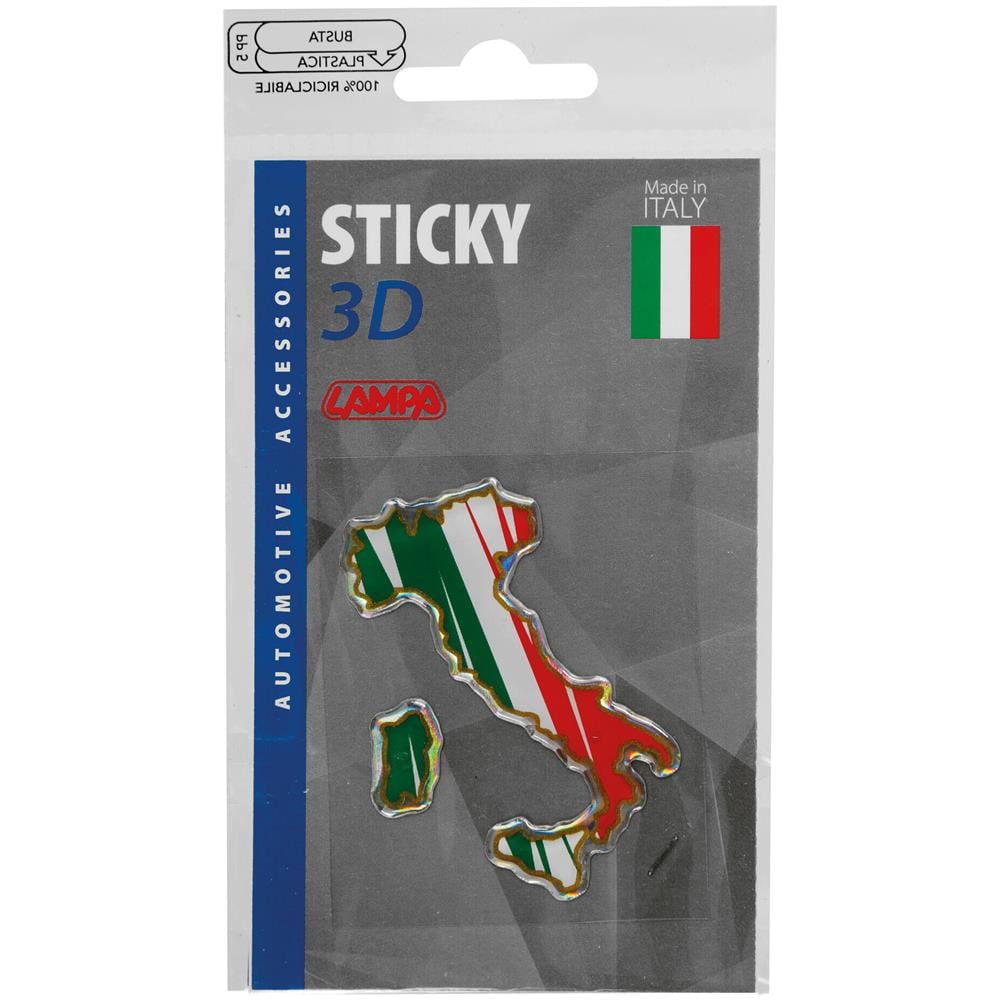 Sticky 3d - Stivale Tricolore Italia, 1 Pz - 35x66 Mm - Foto 2