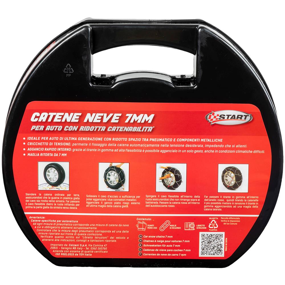 Set Di 2 Pezzi Catene Da Neve - 7 Millimetri - Gruppo 70 - Massima Aderenza E Sicurezza Con Sistema Di Tensionamento - Omologazione Onorm V5117 - Foto 3