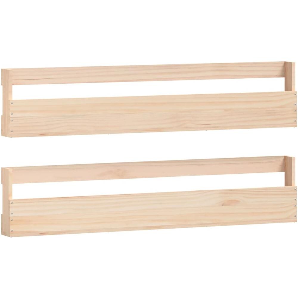 Scarpiere A Parete 2 Pz 110x9x23 Cm Legno Massello Di Pino - Foto 2