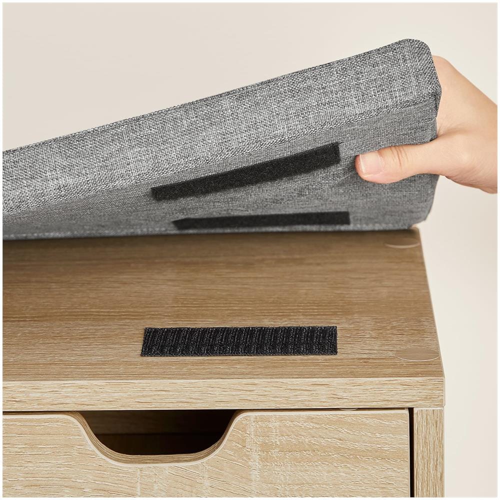 Scarpiera con seduta e cassetto - Rovere Sonoma Grigio Lino - Foto 4