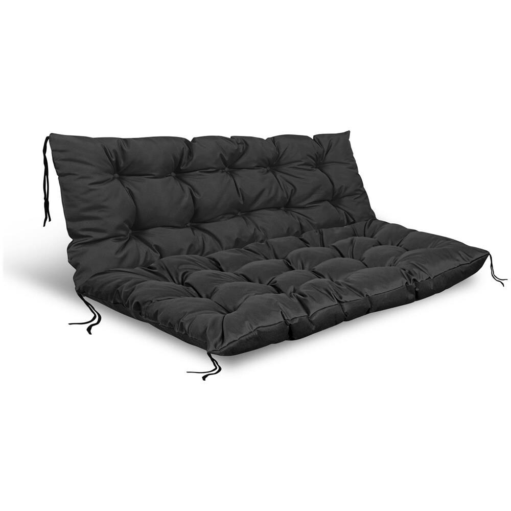 Cuscini da giardino AIO FACTORY 120x80 cm impermeabili neri per panca in pallet - Foto 1