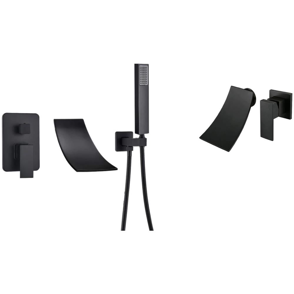 Set miscelatore per vasca e lavello, Blackswan, tipo M3, modello nero opaco, misura 18 cm - Foto 1