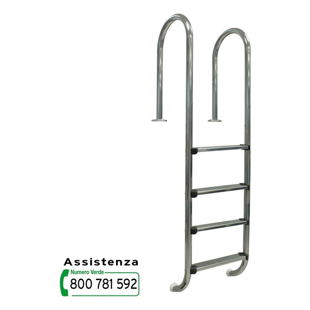 Scala Piscina Interrata Tipo Wall In Acciaio Inox 4 Gradini - Foto 1