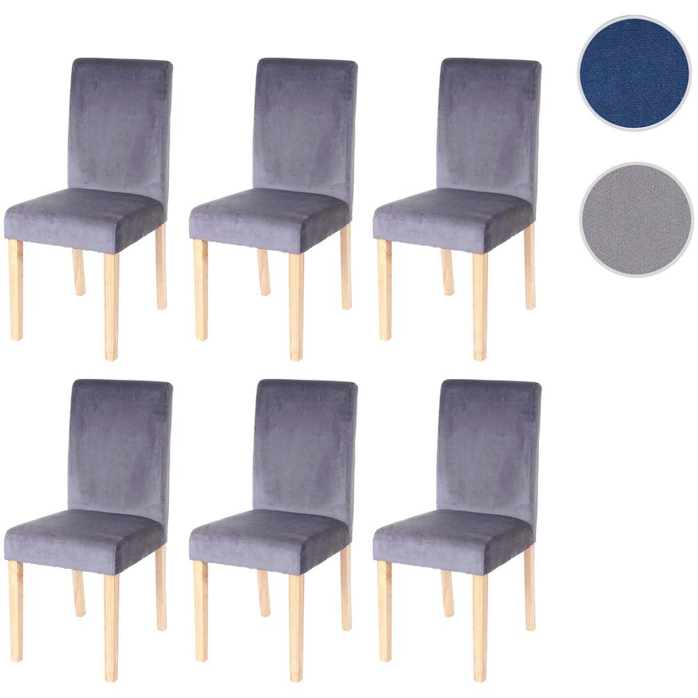 Mendler - Set 6x Sedie Littau Velluto Per Sala Da Pranzo 43x56x90cm Grigio  Piedi Chiari - ePRICE
