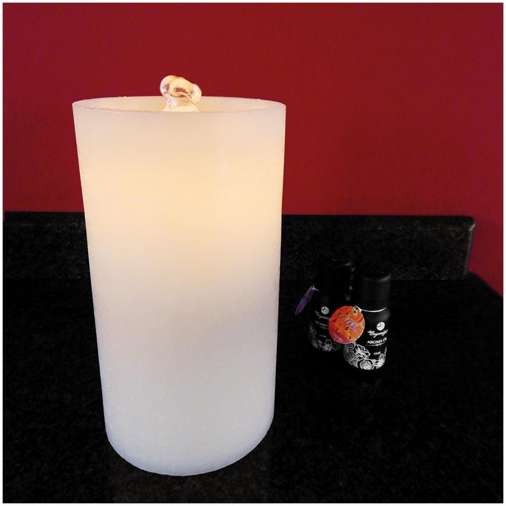 Water Candle Crema - Fontana Ad Acqua In Vera Cera Con Batteria In Litio Integrata E Telecomando Incluso - Foto 2
