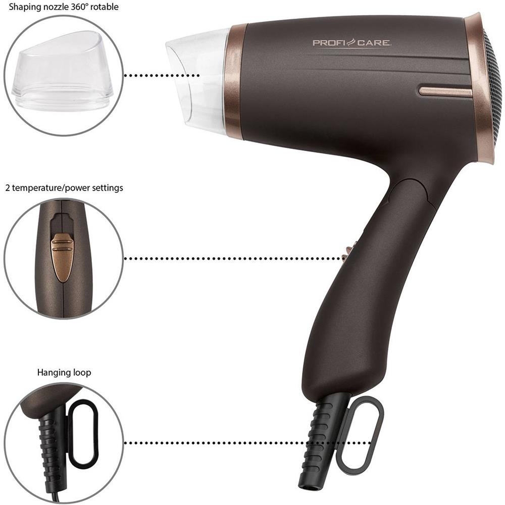 Asciugacapelli Professionale Ioni Con Difusore Concentratore 1400w Proficare Ht 3009 - Foto 2